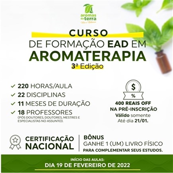 Curso de Formação EAD em Aromaterapia - 3ª Edição.